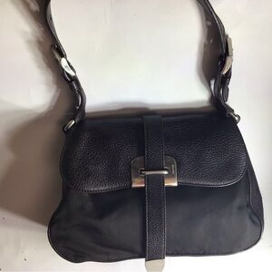 PRADA Black Leather Shoulder Bag